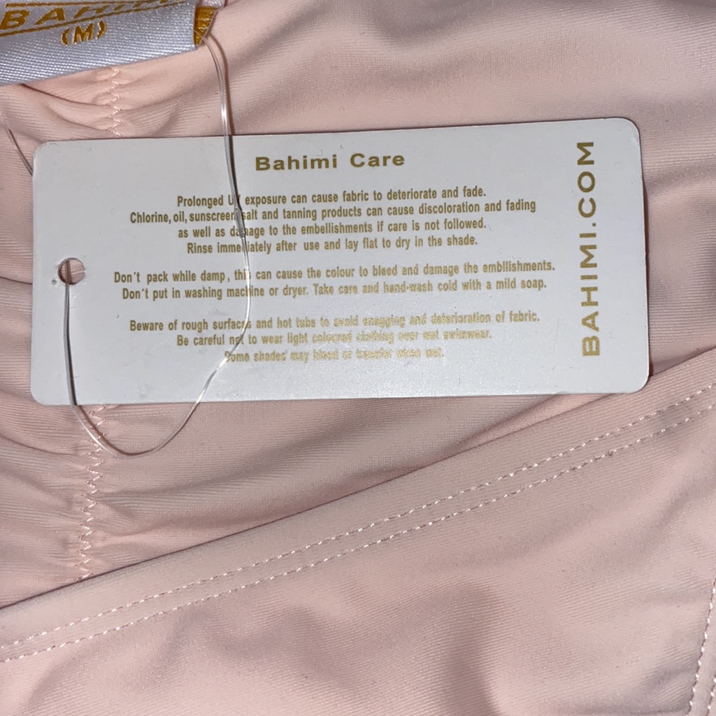 Nwt Bahimi Blossom Berry Light Pink Bikini Bottoms Size Medium — image 4 of 5
